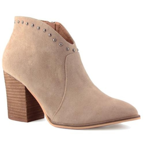 Beast Shoes - Studded Chunky Heel Booties NWT!